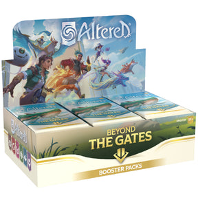 Altered: Beyond the Gates booster box by Equinox featuring colorful card artwork and vibrant packaging design.