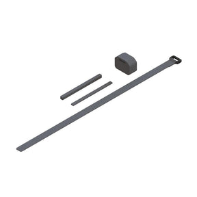 ARRMA GROM battery strap set for 204mm chassis, featuring black adjustable straps for secure battery mounting.