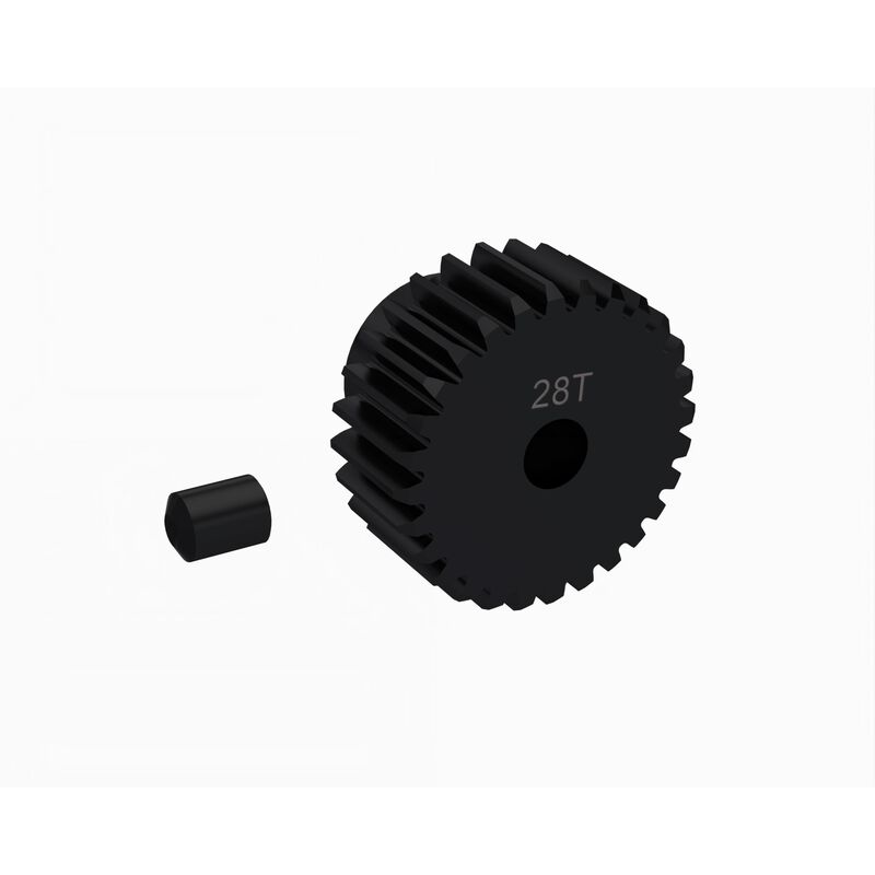 ARRMA 0.5 MOD pinion gear with 3.2mm bore, designed for RC cars, showing the gear's teeth and metal construction.