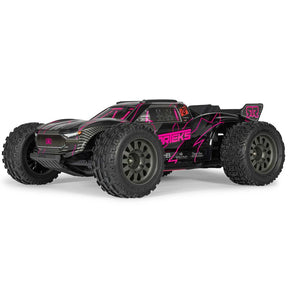 ARRMA 1/10 Vorteks 223S DSC 2WD RTR brushless stadium truck on off-road track, showcasing sleek design and rugged tires.