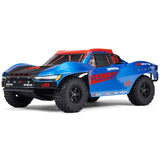 ARRMA 1/10 Fury 223S DSC 2WD RTR brushless short course truck on track, detailed chassis and sporty design.