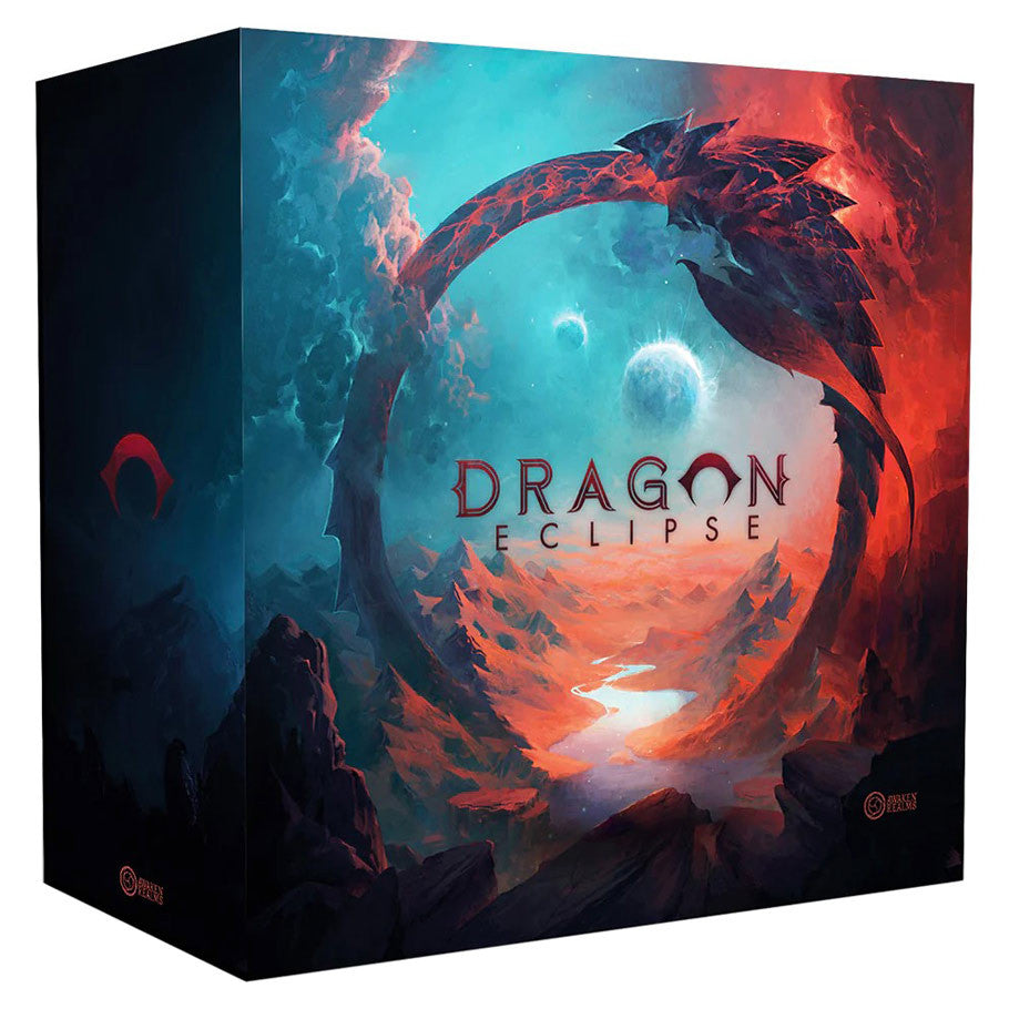 3D image of Dragon Eclipse board game box by Asmodee, featuring fantasy dragon artwork and game branding.