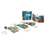 Mysterium board game box featuring artwork, colorful illustrations, and game components for Asmodee's mystery deduction game.