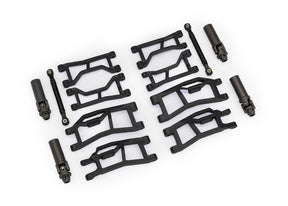 Traxxas Black HD WideMaxx Suspension Kit with enhanced suspension components for off-road RC trucks.