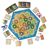 Catan 6th Edition game box by Catan Studio featuring colorful island map and resource tokens on the cover.
