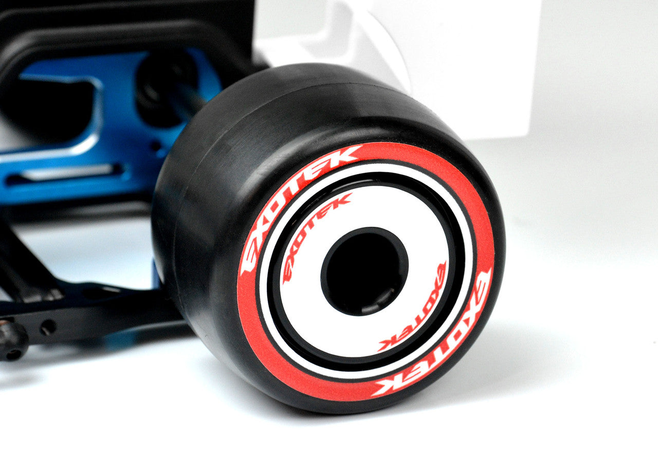 Exotek Racing: F1 1/10 Rear Rubber Tires 28X, Double Red-Super Soft