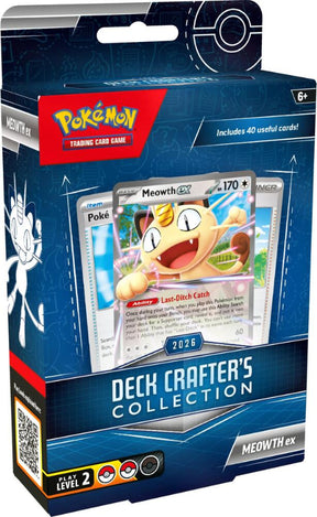 Pokémon Deck Crafter's Collection featuring Meowth deck accessories
