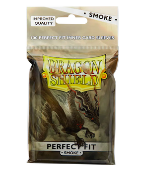 Dragon Shield Smoke toploading perfect fit sleeves for trading cards, durable card supplies with a sleek smoky finish.