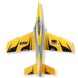 E-Flite Habu XS 80mm EDF BNF Basic model airplane with sleek design and detailed features in flight.