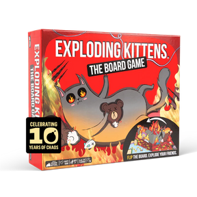 Exploding Kittens board game by Exploding Kittens featuring colorful cards and playful artwork on the game box.