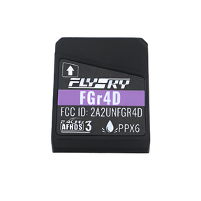 Flysky Noble FGR4D RC receiver with multiple connection ports and compact design for remote control drone or car systems.