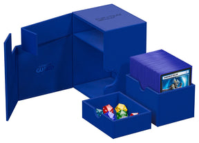 Blue Ultimate Guard Flip'n'Tray 133+ Xenoskin card storage and transport tray for collectible card games.