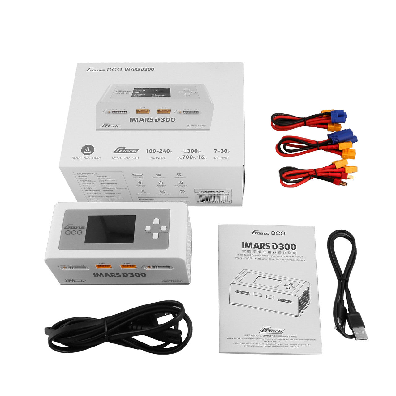 Gens Ace: iMARS D300 G-Tech Channel AC300W/DC700W RC Battery Charger