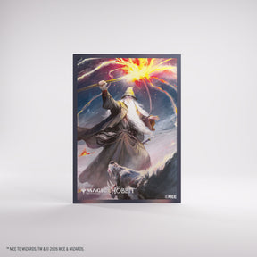 Gamegenic MTG The Hobbit premium art sleeves featuring Gandalf and Shadows of the Foe design, ideal for collectible card protection.