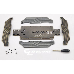 GL Racing Giulia Hybrid chassis set 102mm, lightweight RC car frame with detailed components and sleek design for high performance.