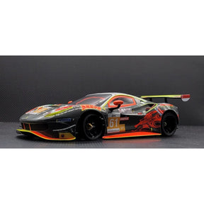 GL Racing 1/28 Ferrari 488 GT3 body for Clearwater Racing, 98mm scale, detailed model car body with racing decals.