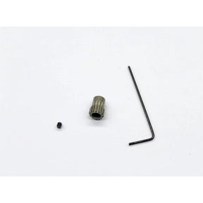 GL Racing GL-GTR aluminium 64P 13T pinion gear, precision-machined for RC cars, shown in close-up view.