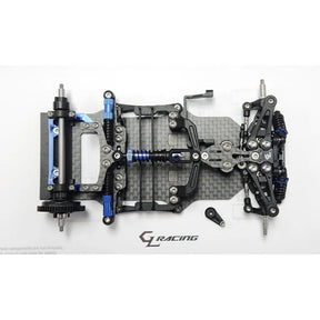 GL Racing GL-GTR 1/27 scale RWD chassis set with detailed components and sleek design for remote control car racing.