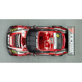 GL Racing Kenwood Nissan GT3 1/28 scale body shell, 98mm length, detailed model for RC car racing.