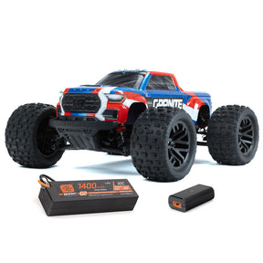 ARRMA 1/18 Granite GROM 4x4 RTR brushed monster truck showing off its rugged design and compact size.