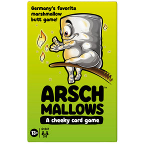 Hasbro Arschmallows card game featuring colorful illustrated cards for fun party entertainment