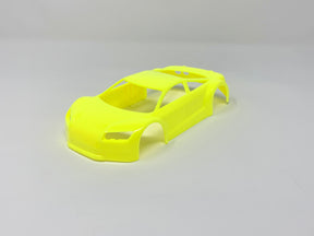 Jomurema GT01 car body in vibrant neon yellow, showcasing a sleek, aerodynamic design perfect for custom vehicle builds.