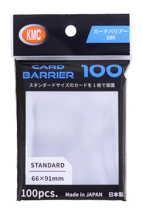 KMC standard card barrier sleeves, 100-count pack, protective card supplies for playing cards or collectible cards.