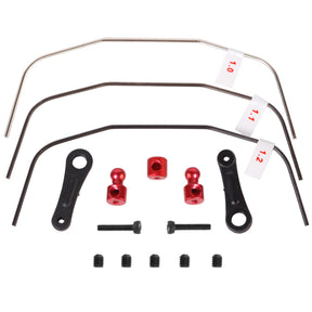 LC Racing L5052 anti-roll bar set for RC cars, shown in black with mounting brackets and flexible rods.