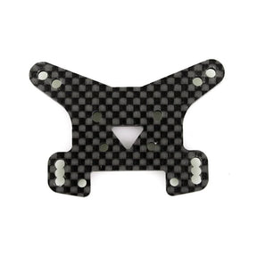 LC Racing L6092 2.5mm carbon fiber rear shock tower with precise cutouts and mounting points for RC car suspension.