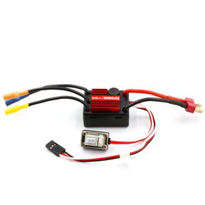 LC Racing L6148 35A waterproof ESC by Hobbywing, shown with wiring and connectors on a neutral background.