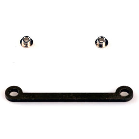 LC Racing aluminum draglink L6217, showing a close-up of the precision-machined metal component with detailed fittings.
