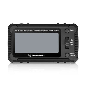 Hobbywing Multifunction LCD Program Box G3 for RC car tuning, showing a compact control device with LCD screen and buttons.