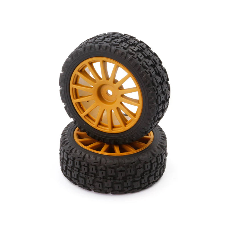 LC Racing: L6265 25mm 14 Spokes Rally Tires Set 2pcs Gold (12mm Hex ...