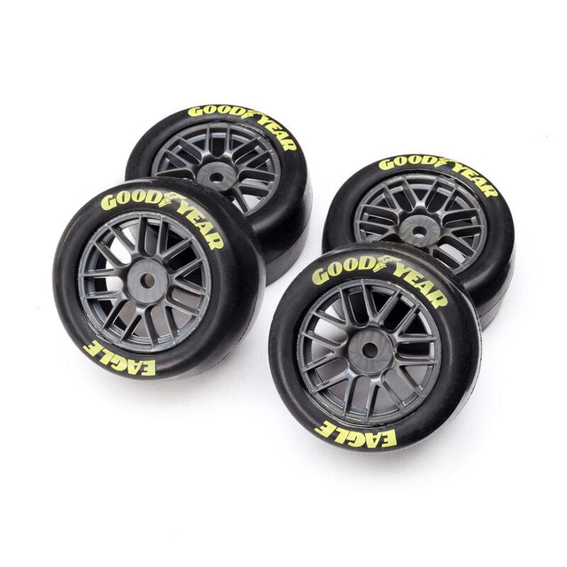 Proline Goodyear Eagle mounted soft tires for Losi RC cars, showing detailed tread pattern and rubber construction.
