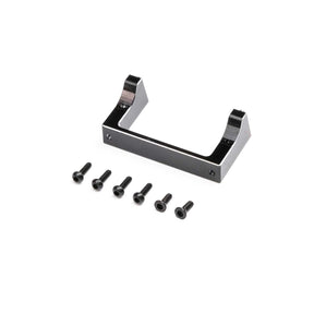 Losi aluminum servo mount for Micro-B/T RC car, showing the sturdy metal construction and mounting points for precise control.