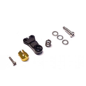 Atomic RC MRX/MRT EVO Servo Saver AGF A06CLS for RC cars, showing the black and silver servo saver component.