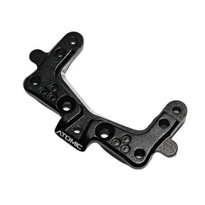 Atomic RC MRX 3.0 degree caster mount for DWS suspension, shown in black with mounting hardware.