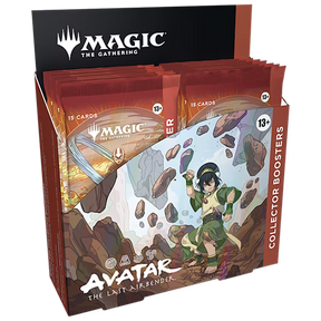 Collector booster box for Magic: The Gathering Avatar The Last Airbender set by Wizards of the Coast, featuring colorful packaging artwork.