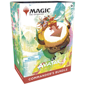 Avatar The Last Airbender Commander’s Bundle by Wizards of the Coast featuring card packs and accessories from the game.