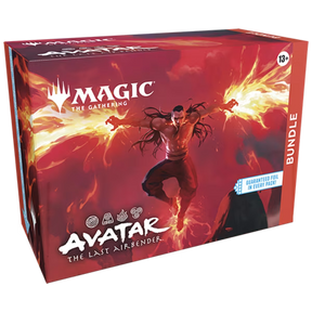 Avatar The Last Airbender themed Magic: The Gathering bundle featuring cards and accessories from Wizards of the Coast.