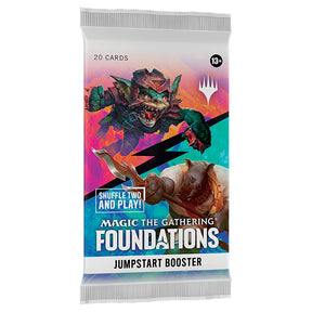 Magic: The Gathering Foundations Jumpstart Booster Pack by Wizards of the Coast, featuring colorful booster pack with card illustrations.