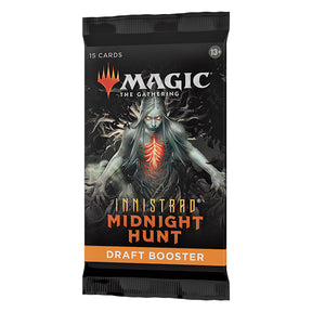 MTG Innistrad Midnight Hunt Draft Booster Pack by Wizards of the Coast, featuring colorful fantasy-themed Magic: The Gathering cards.