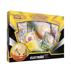 Hisuian Electrode V Pokémon TCG card from the Pokémon Pokémon TCG Hisuian Electrode V Box, featuring vibrant Pokémon artwork.