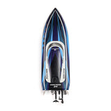 Proboat Sonicwake 24" pro boat with battery and charger, showcasing sleek design and vibrant colors on water.