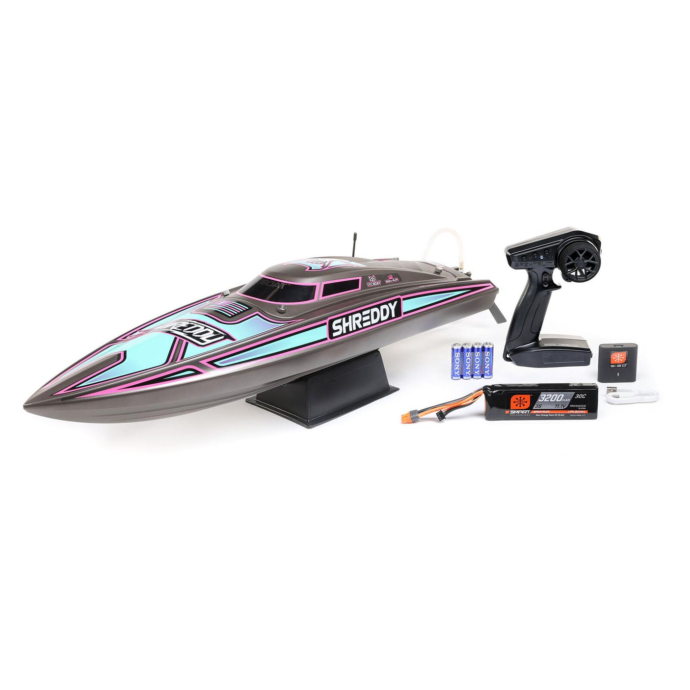 Proboat Heatwave Recoil 2 V2 26" self-righting boat in action on water, showcasing its sleek design and vibrant colors.