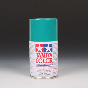 Tamiya PS-54 Cobalt Green spray paint can, 100ml, with the spray nozzle visible. Perfect for model painting and detailing.