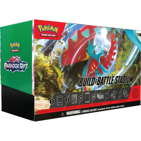 Pokemon Scarlet & Violet Build & Battle Stadium featuring game cards and stadium accessories for competitive play.
