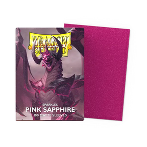 Dragon Shield Pink Sapphire Standard Sleeves for trading cards, featuring vibrant pink sapphire design and protective card sleeves.