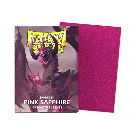 Dragon Shield Pink Sapphire Standard Sleeves for trading cards, featuring vibrant pink sapphire design and smooth protective surface.