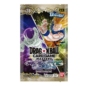 Bandai Dragon Ball Masters Prismatic Clash Booster Pack featuring colorful collectible cards and vibrant packaging.